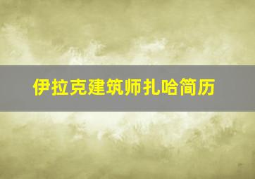 伊拉克建筑师扎哈简历