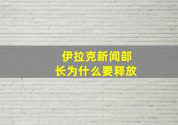 伊拉克新闻部长为什么要释放