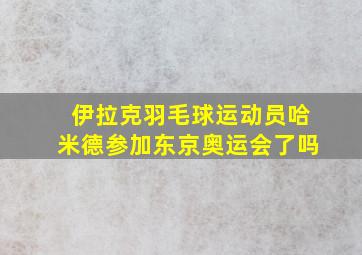 伊拉克羽毛球运动员哈米德参加东京奥运会了吗