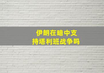 伊朗在暗中支持塔利班战争吗