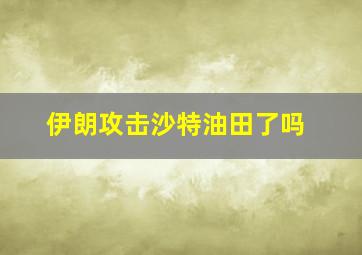 伊朗攻击沙特油田了吗