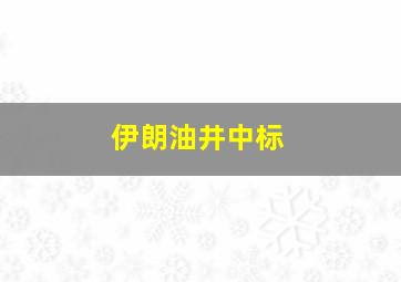 伊朗油井中标