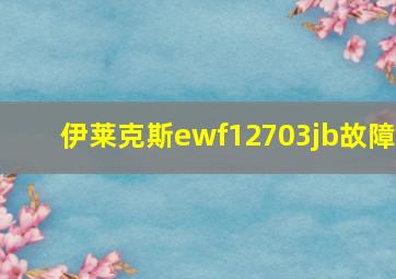 伊莱克斯ewf12703jb故障