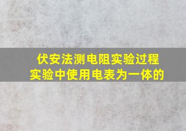 伏安法测电阻实验过程实验中使用电表为一体的