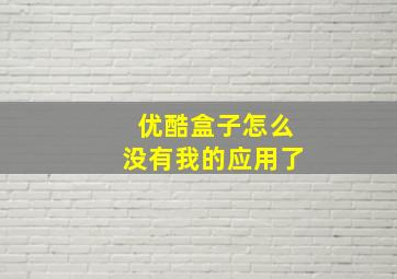 优酷盒子怎么没有我的应用了