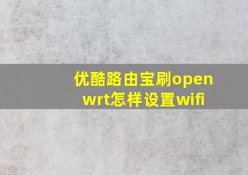 优酷路由宝刷openwrt怎样设置wifi