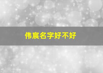 伟宸名字好不好