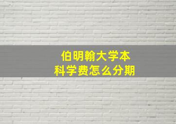 伯明翰大学本科学费怎么分期