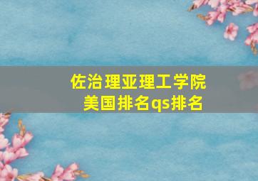 佐治理亚理工学院美国排名qs排名