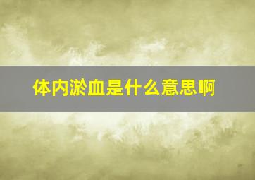 体内淤血是什么意思啊