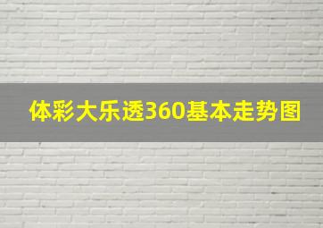 体彩大乐透360基本走势图