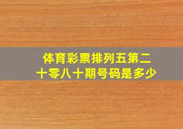 体育彩票排列五第二十零八十期号码是多少