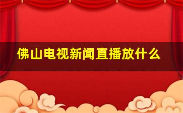 佛山电视新闻直播放什么