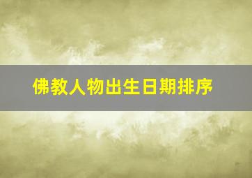 佛教人物出生日期排序