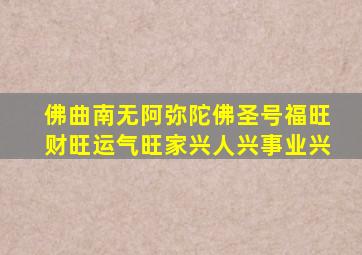 佛曲南无阿弥陀佛圣号福旺财旺运气旺家兴人兴事业兴