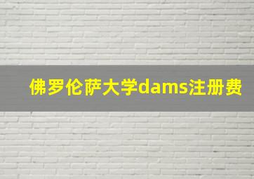 佛罗伦萨大学dams注册费