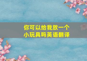 你可以给我放一个小玩具吗英语翻译