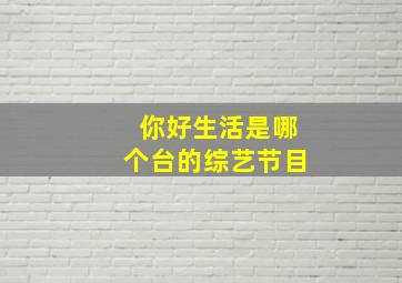 你好生活是哪个台的综艺节目