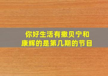 你好生活有撒贝宁和康辉的是第几期的节目