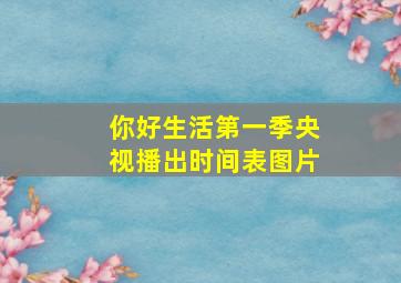 你好生活第一季央视播出时间表图片