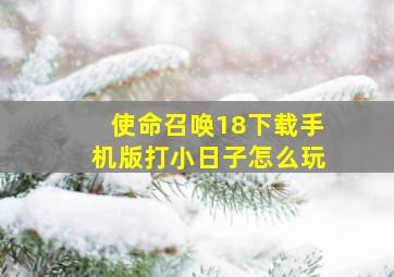 使命召唤18下载手机版打小日子怎么玩