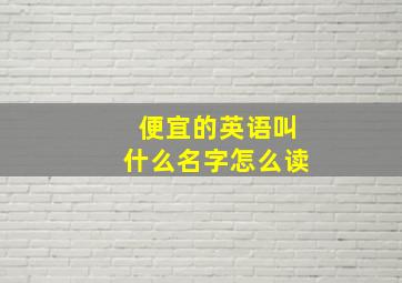 便宜的英语叫什么名字怎么读