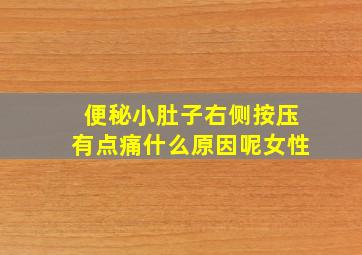 便秘小肚子右侧按压有点痛什么原因呢女性