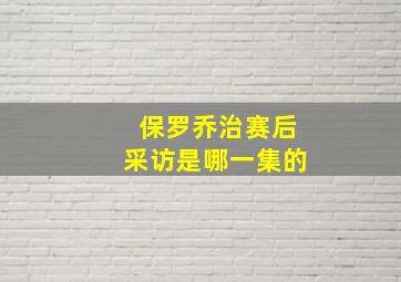 保罗乔治赛后采访是哪一集的