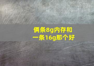 俩条8g内存和一条16g那个好