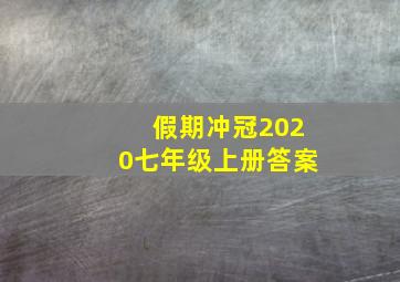 假期冲冠2020七年级上册答案