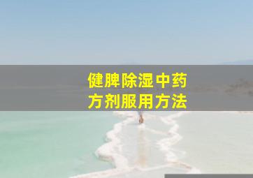 健脾除湿中药方剂服用方法