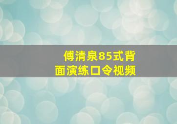 傅清泉85式背面演练口令视频