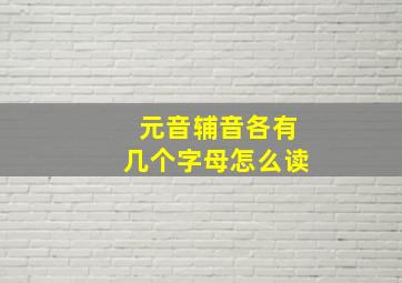 元音辅音各有几个字母怎么读