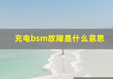 充电bsm故障是什么意思