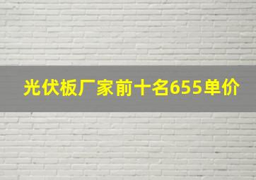 光伏板厂家前十名655单价