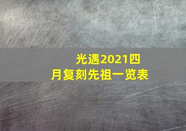 光遇2021四月复刻先祖一览表