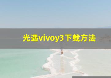 光遇vivoy3下载方法