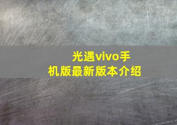 光遇vivo手机版最新版本介绍