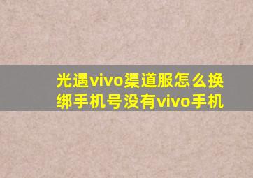 光遇vivo渠道服怎么换绑手机号没有vivo手机