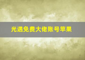 光遇免费大佬账号苹果