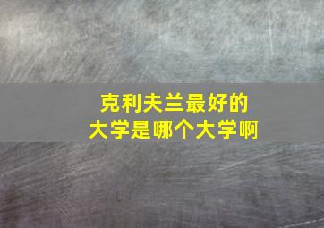 克利夫兰最好的大学是哪个大学啊