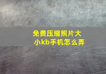 免费压缩照片大小kb手机怎么弄