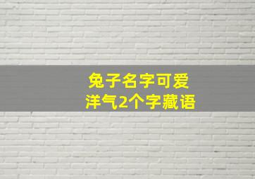 兔子名字可爱洋气2个字藏语