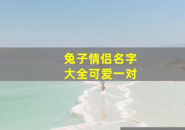 兔子情侣名字大全可爱一对