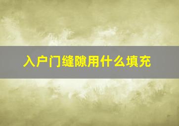 入户门缝隙用什么填充