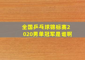 全国乒乓球锦标赛2020男单冠军是谁啊