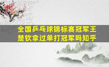 全国乒乓球锦标赛冠军王楚钦拿过单打冠军吗知乎