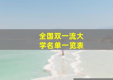 全国双一流大学名单一览表