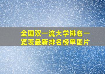 全国双一流大学排名一览表最新排名榜单图片