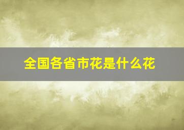 全国各省市花是什么花